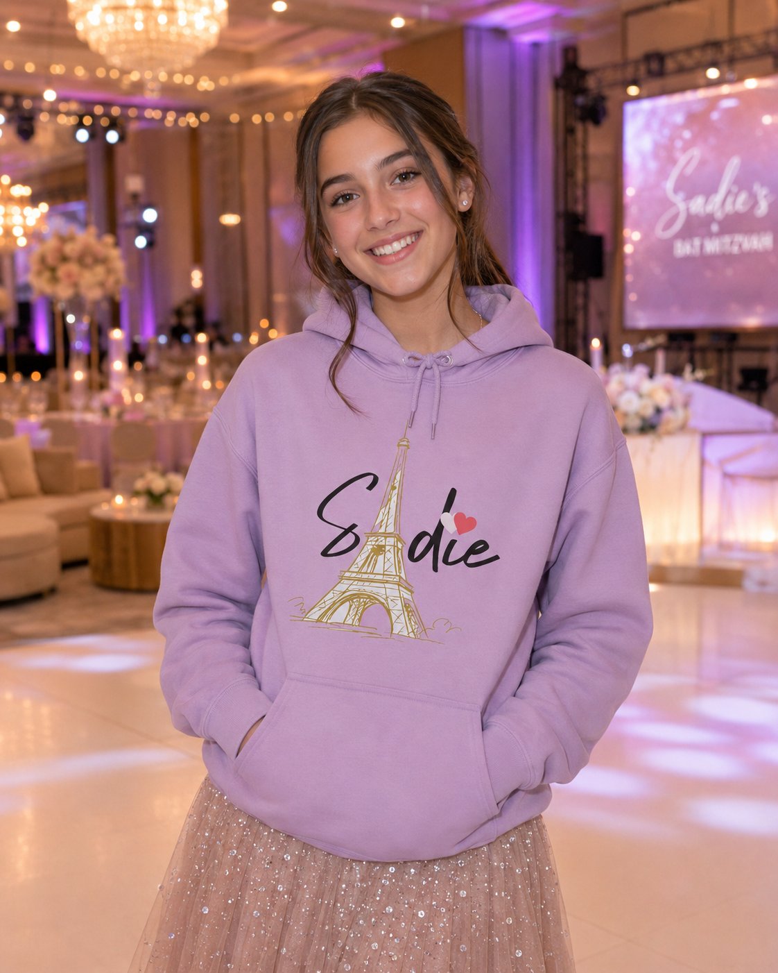 Sadie's Bat Mitzvah custom hoodie